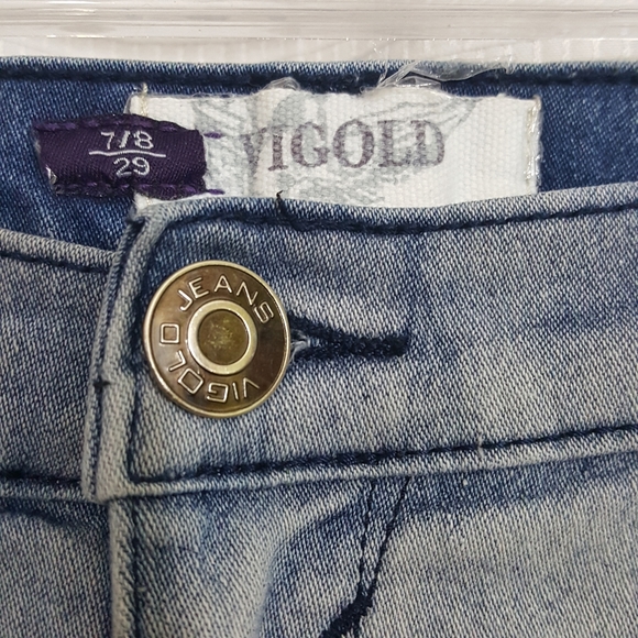 🌞Vigold blue distress frayed hem shorts size 7/8 - Picture 3 of 5
